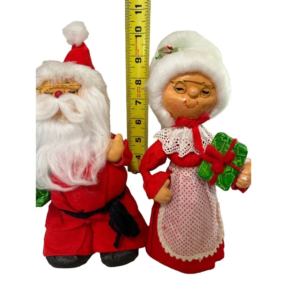 Vtg Mr And Mrs Santa Claus Christmas Figure Decor Granny‎ Core MCM Kitschy 10